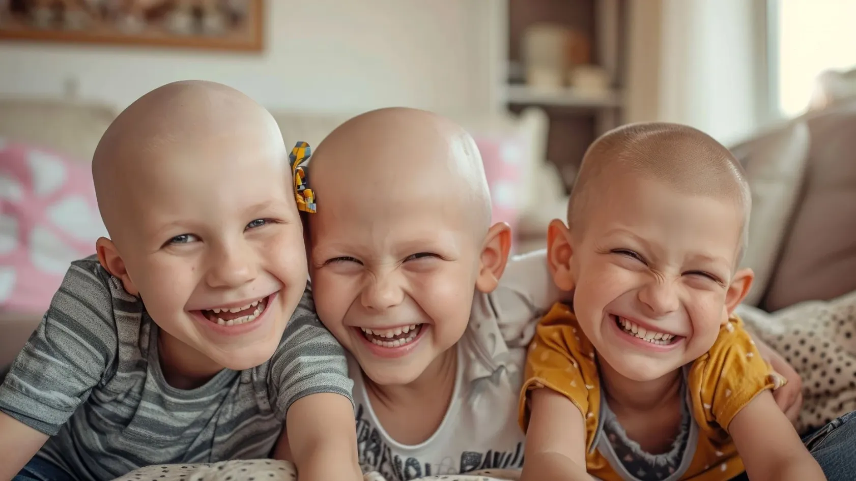 Smiling children undergoing leukemia treatment supported by the LÖSEV–LÖSANTE holistic child health model, representing hope, resilience, and comprehensive care